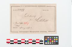 Etikett zu Bronzepanzerplatte (NHMW-PRAE-025097)